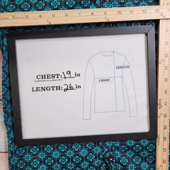 Consequence Mens Small Turquoise Black Long Sleeve Button-Up Shirt - Picture 12 of 12